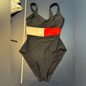 Dark Blue, Red, and White Tommy Hilfiger One Piece Women’s Swim Suit